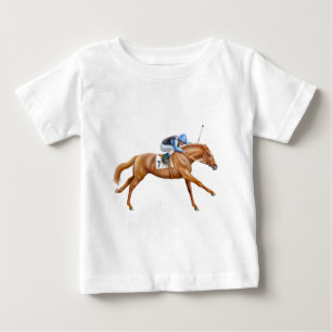 純血種の競馬馬の乳児のTシャツ ベビーTシャツ