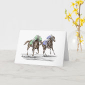 純血種の競馬 カード (黄色い花)