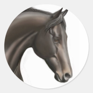 純血種の馬のステッカー ラウンドシール