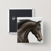 純血種の馬Pin 缶バッジ (正面&裏面)