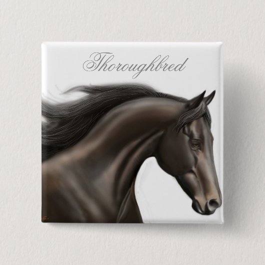純血種の馬Pin 缶バッジ (正面)