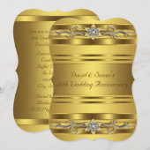 純金の50周年結婚記念日パーティー 招待状 (正面/裏面)