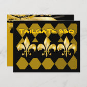 純金ゴールド（紋章の）フラ・ダ・リ 招待状 (正面/裏面)