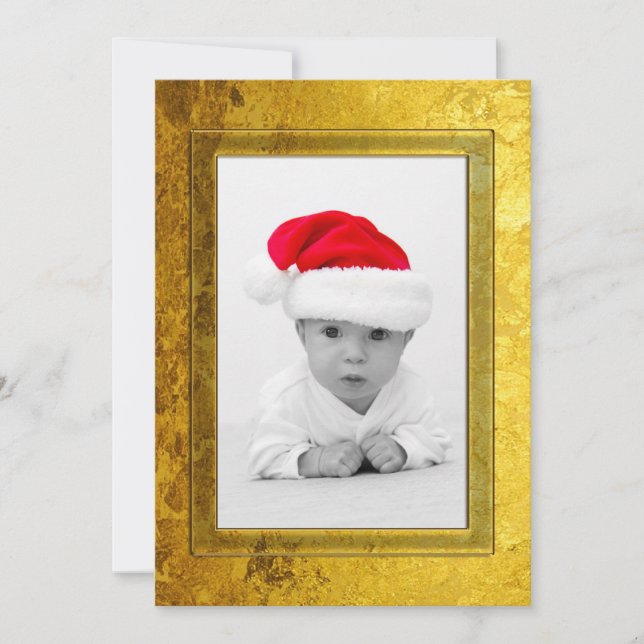 純金フォトフレームI +あなたの写真と文字 (正面)