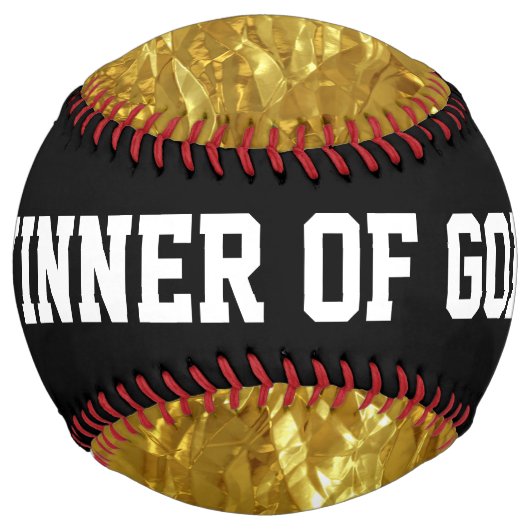 純金箔パターン+あなたのテキスト/写真 ソフトボール (正面)