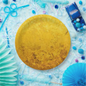 純金箔 Pattern + お客様のテキスト / 写真 ペーパープレート (パーティー)