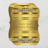 純金50周年結婚記念日パーティー 招待状 (正面/裏面)