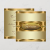 純金　あらゆる場面に対応するパーティーの招待状 招待状 (正面/裏面)