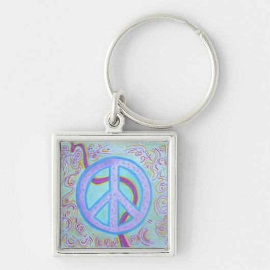純銀製のkeychain -平和 キーホルダー (正面)