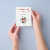 紙おもしろいサンタクリスマスパーティの招待状 チラシ (手)