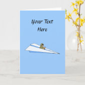 紙おもしろい飛行機パイロット カード (黄色い花)