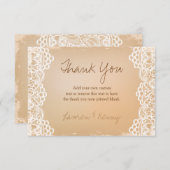 紙およびレースのサンキューカード サンキューカード (正面/裏面)