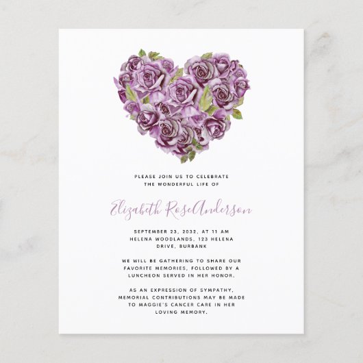 紙お祝いのライフ招待状 |あじさい チラシ (正面)