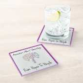 紙からピープルロゴ、紫 ガラスコースター (アングル)