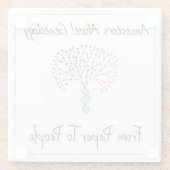 紙から人のロゴ、白 ガラスコースター (裏面)