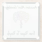 紙から人のロゴ、黒 ガラスコースター (裏面)