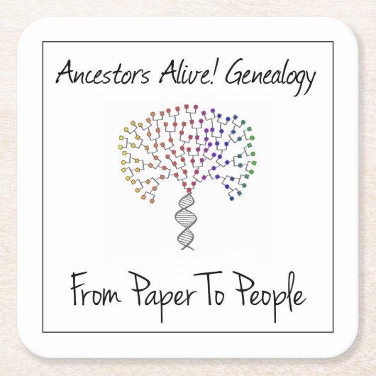 紙から人ばいせん スクエアペーパーコースター (正面)