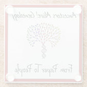 紙から人物のロゴ、赤 ガラスコースター (裏面)