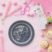 紙から成っている円形の青いヤナギのプレート: 7インチ ペーパープレート (パーティー)