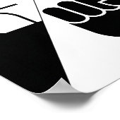 紙が石を破る - シンプルな白黒アート ポスター (角)