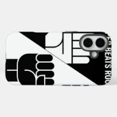紙が石を破る - シンプルな白黒アート Case-Mate iPhoneケース (裏面 (横))