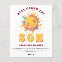 紙こ来この息子の赤ちゃんシャワーありがとう