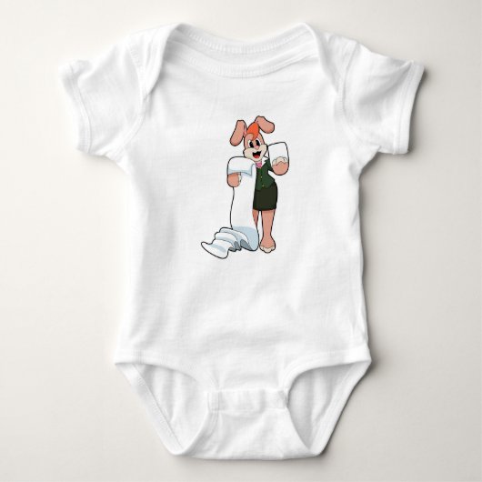 紙で秘書としてのバニー ベビーボディスーツ (正面)