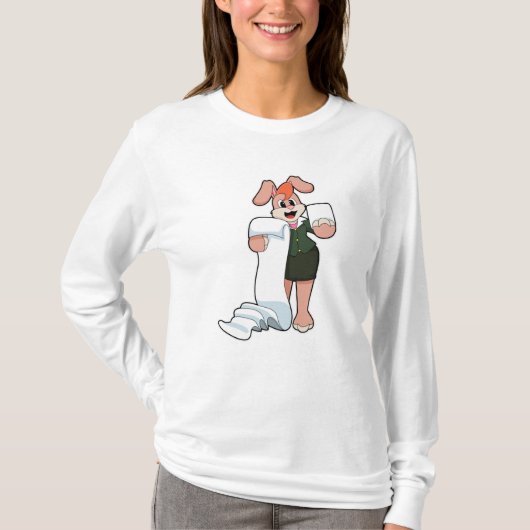 紙で秘書としてのバニー Tシャツ (正面)