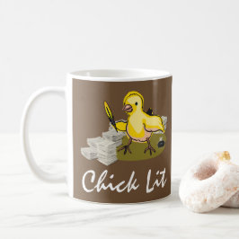 紙と羽のクイルを持つシックなライター コーヒーマグカップ