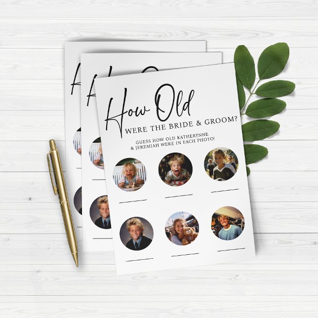 紙どのように歳だった新郎新婦披露宴ゲーム (PAPER How Old Were the Bride and Groom Wedding Reception or Engagement Party Game)