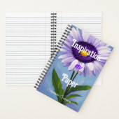 紙にインスピレーション パープルデイジー ブルーム 大人 ノートブック (内側)