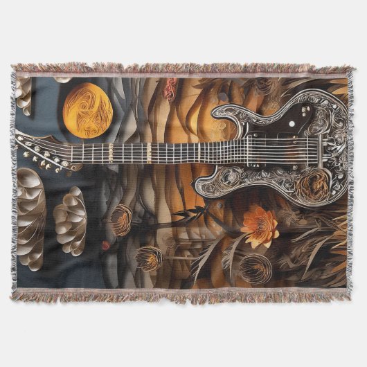 紙のギターの風景 スローブランケット (正面)