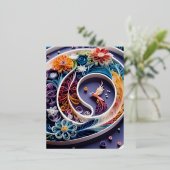 紙のクイル芸術はファンタジーのエーテル型枠である 箔シーズンポストカード (立ち正面)