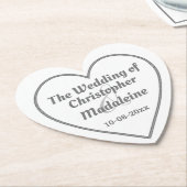 紙のコースターにシンプルな銀灰色の文字 ペーパーコースター (アングル)