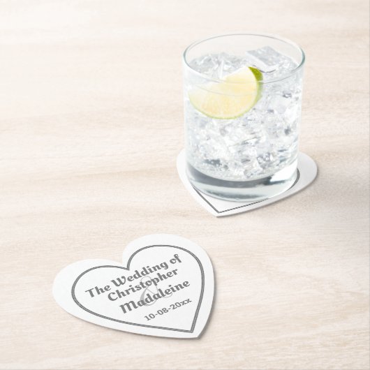 紙のコースターにシンプルな銀灰色の文字 ペーパーコースター (インサイチュ)