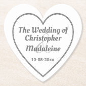 紙のコースターにシンプルな銀灰色の文字 ペーパーコースター (正面)