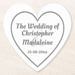 紙のコースターにシンプルな銀灰色の文字 ペーパーコースター