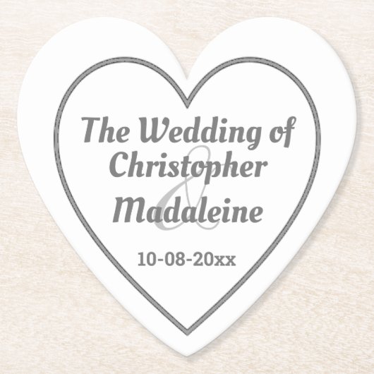 紙のコースターにシンプルな銀灰色の文字 ペーパーコースター (正面)