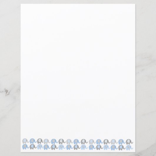 紙のシート - 青と灰色の象 (正面)