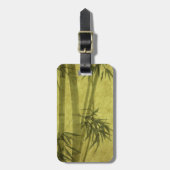 紙のタケの枝のシルエット ラゲッジタグ (正面縦)