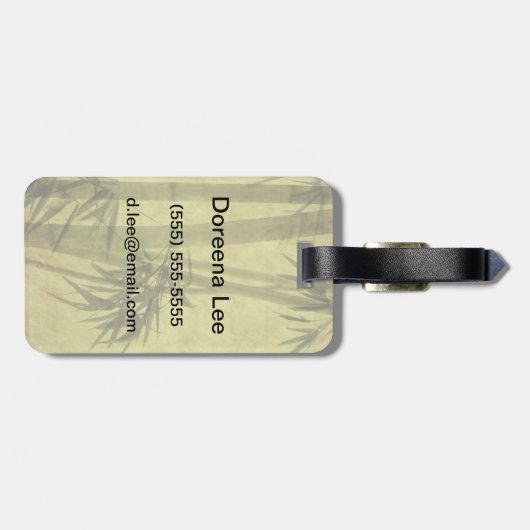 紙のタケの枝のシルエット ラゲッジタグ (裏面横)