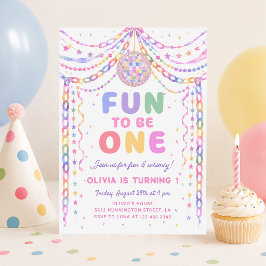 紙のチェーン ディスコで楽しく1歳の誕生日 招待状