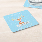 紙のトナカイのコースター スクエアペーパーコースター (アングル)