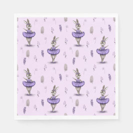 紙のナプキンかわいいバレリーナbunny. スタンダードランチョンナプキン