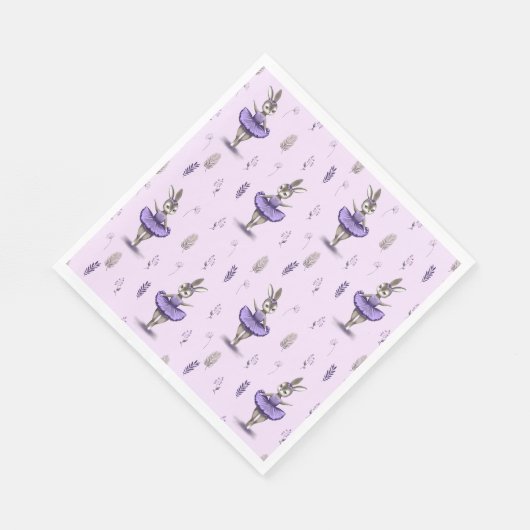 紙のナプキンかわいいバレリーナbunny. スタンダードランチョンナプキン (角)