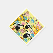 紙のナプキン、キリン、豚、子猫、象 スタンダードカクテルナプキン (角)