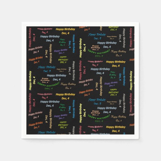 紙のナプキン １２月４日 お誕生日 スタンダードカクテルナプキン (正面)