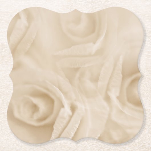 紙のバラ セピア ペーパーコースター (正面)