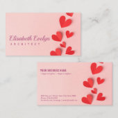 紙のバレンタインハート 名刺 (正面/裏面)