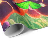 紙のパンジーを赤い星で包む ラッピングペーパー (ロールコーナー)